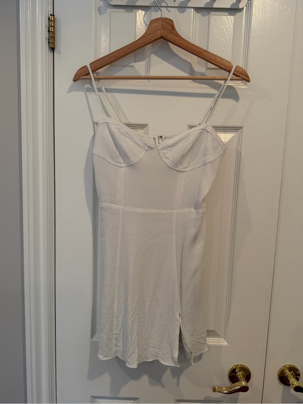 Sunday Best Viola Dress (White Spaghetti-Strap Slip Dress)